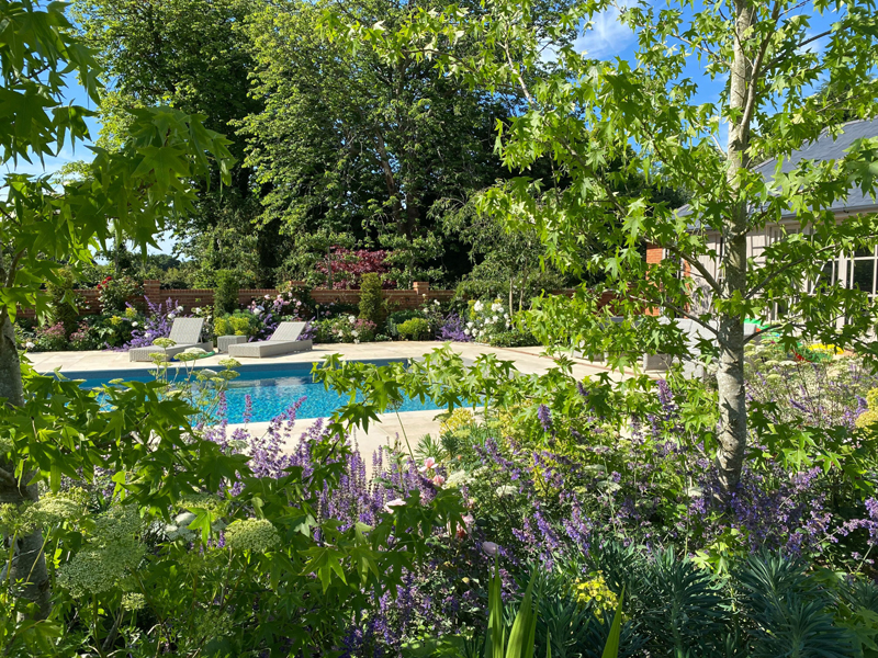 View through the gate to the pool
