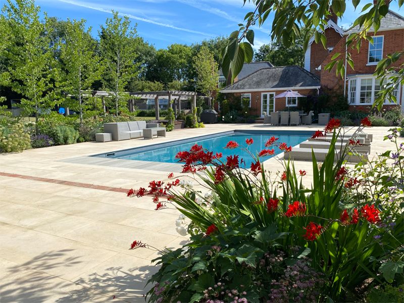 The main terrace with the pool