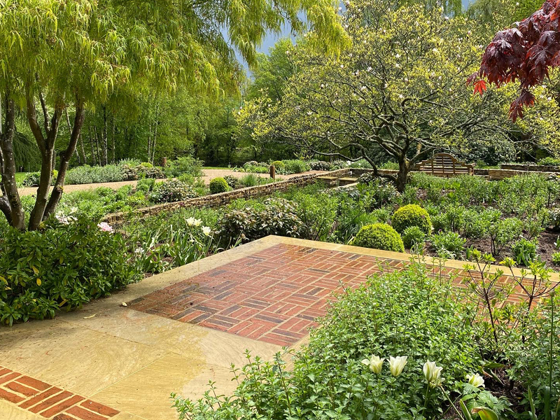 Raised terrace and steps